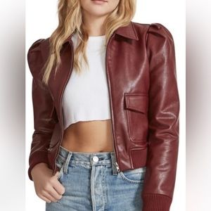 Steve Madden red faux leather jacket